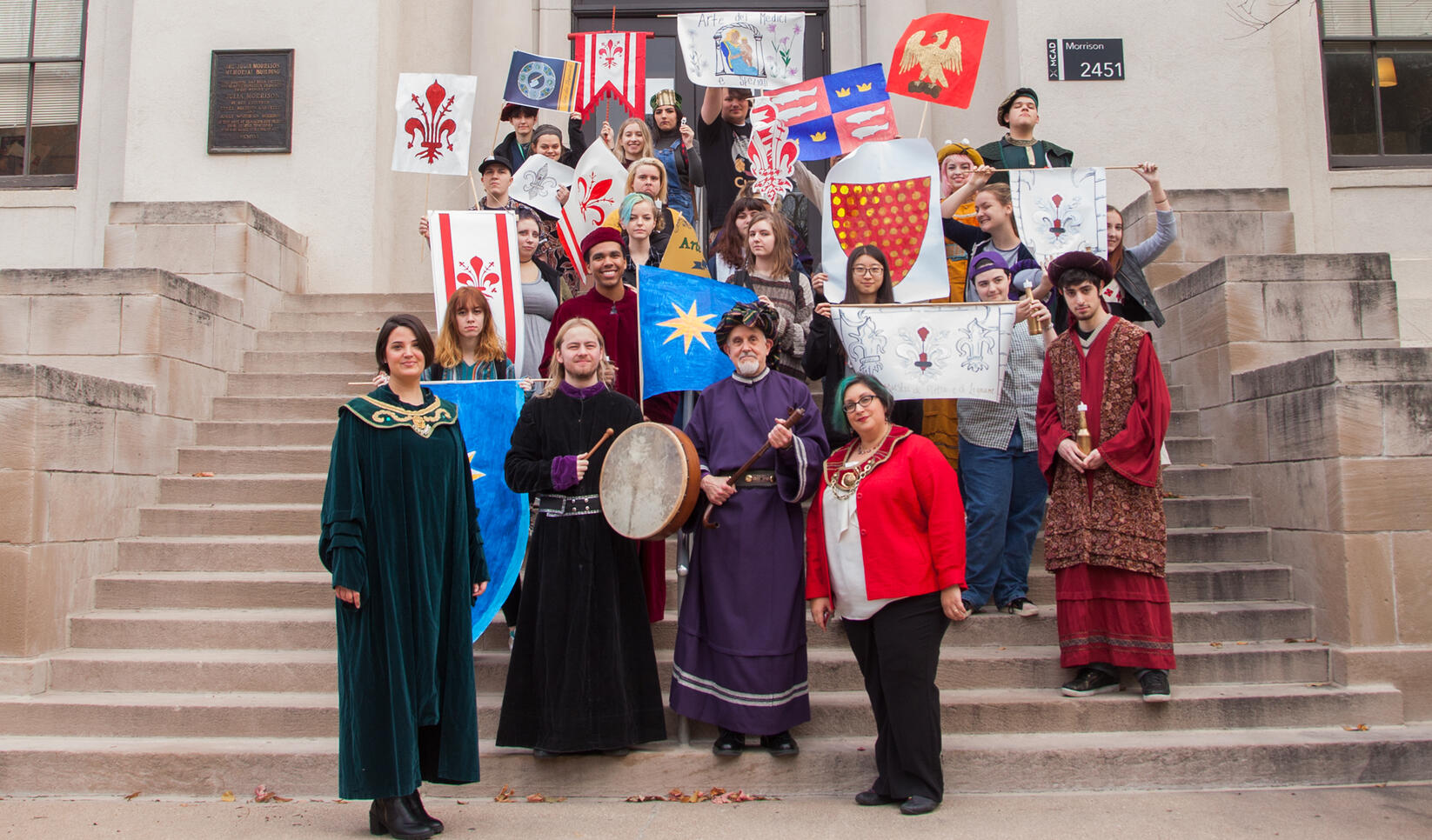 Students in Renaissance clothing for Art History