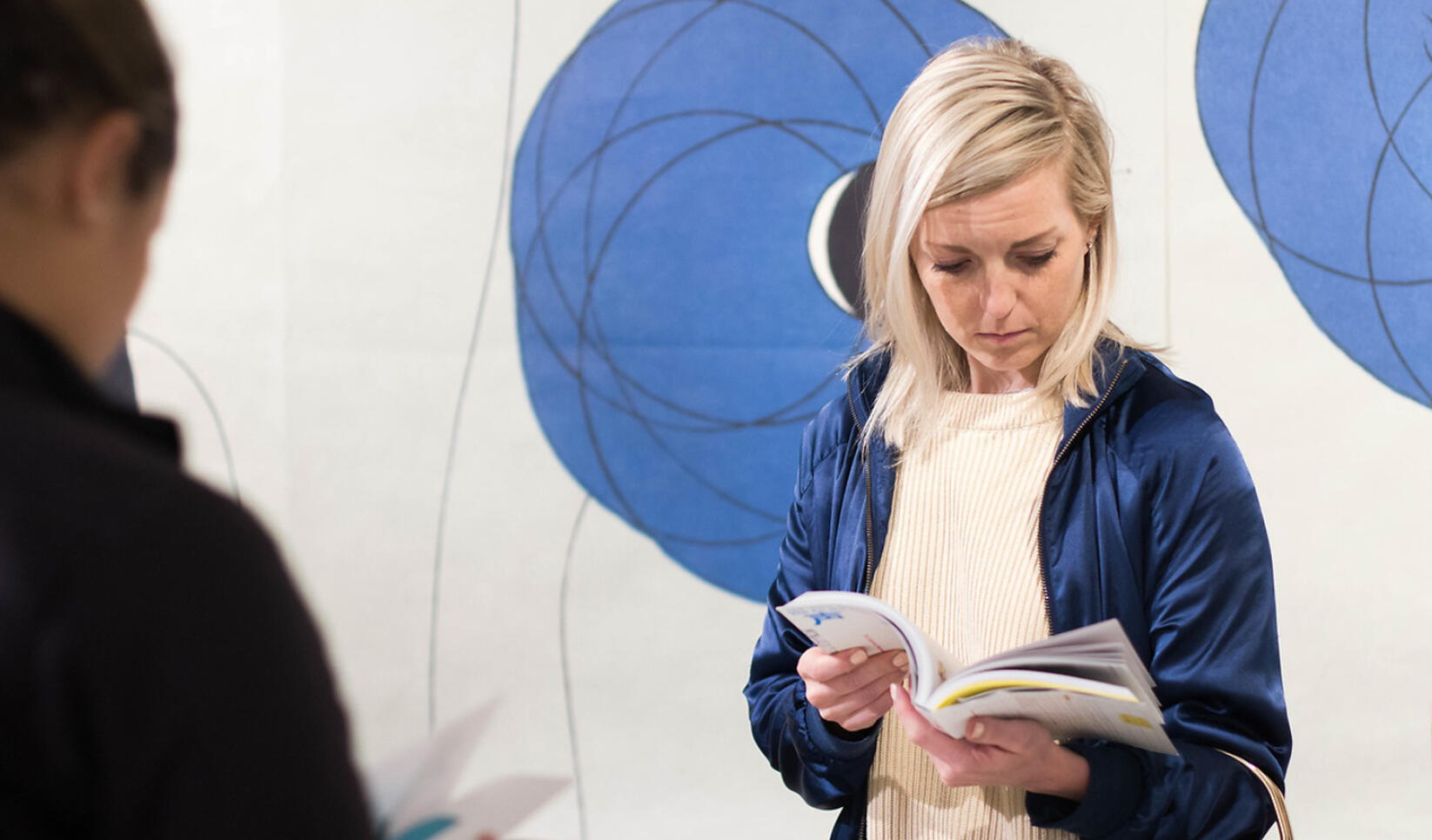 Student reading a book