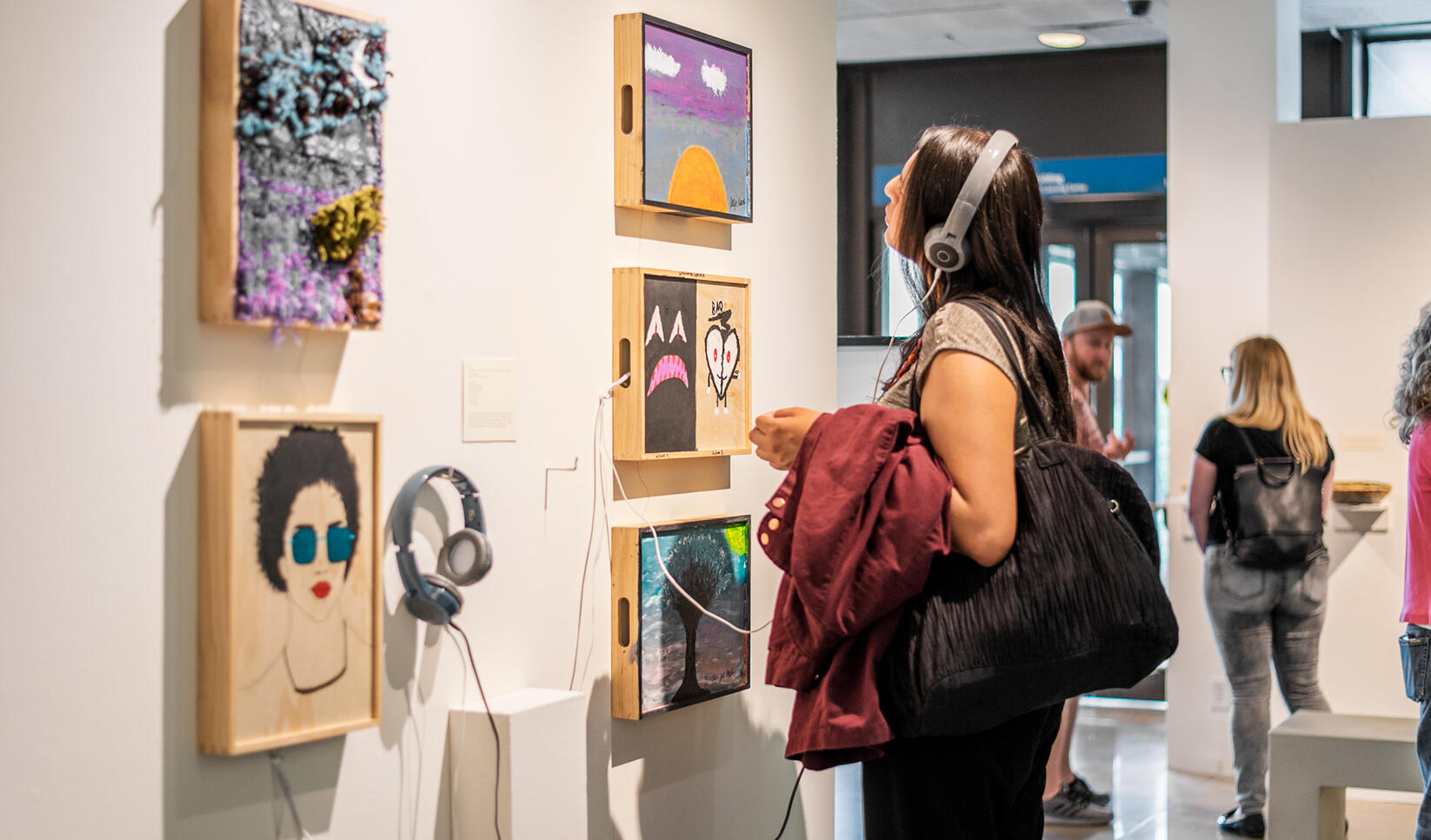 Person viewing an exhibition