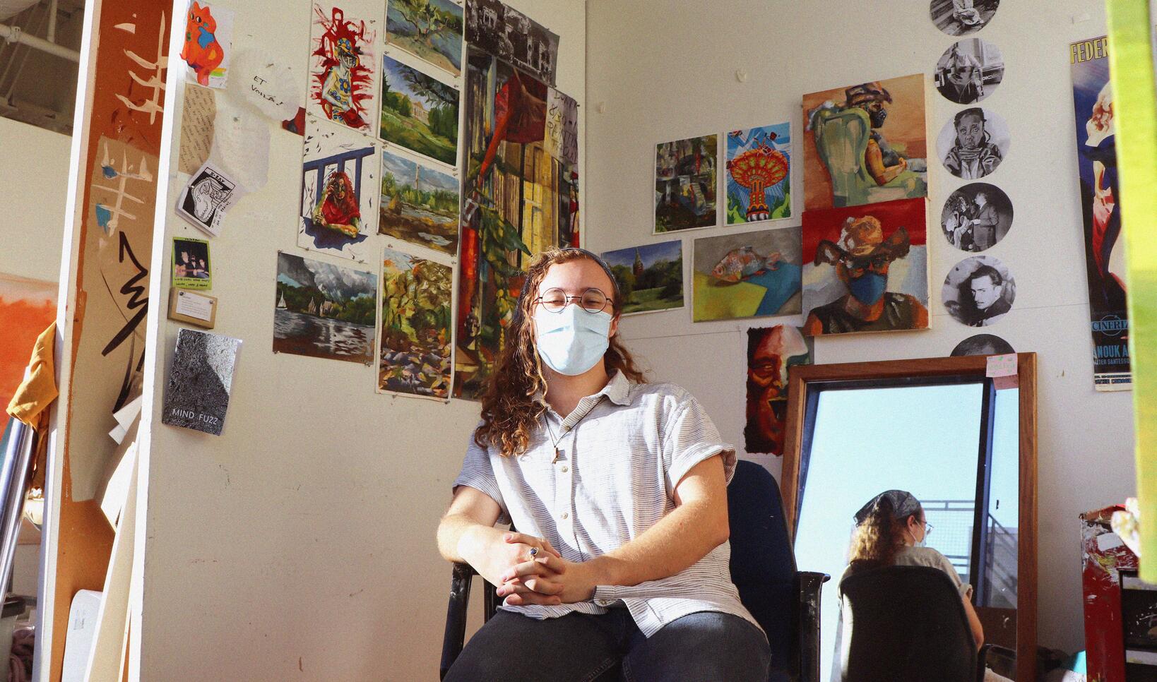 Micah in his studio