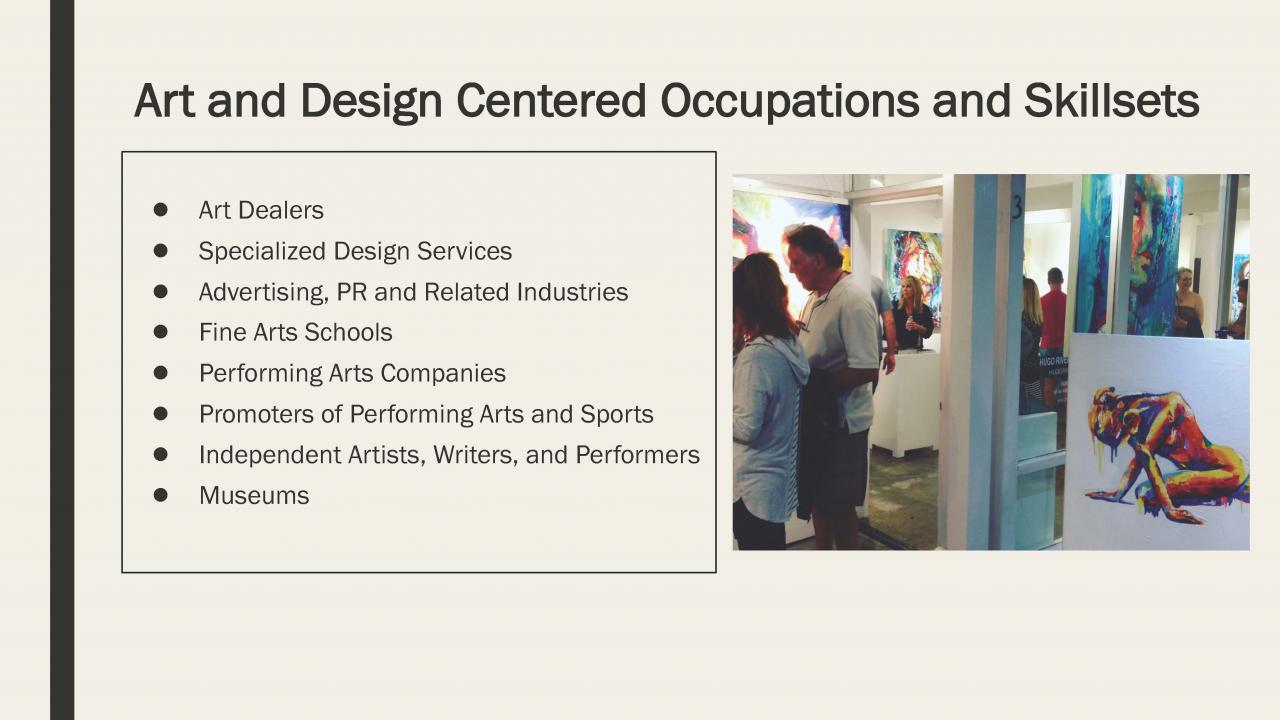 Presentation for Miami's art and design centered industry clusters.