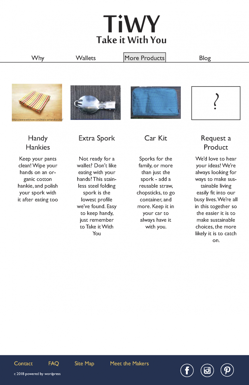 Presentation for a reusable wallet and cutlery product.