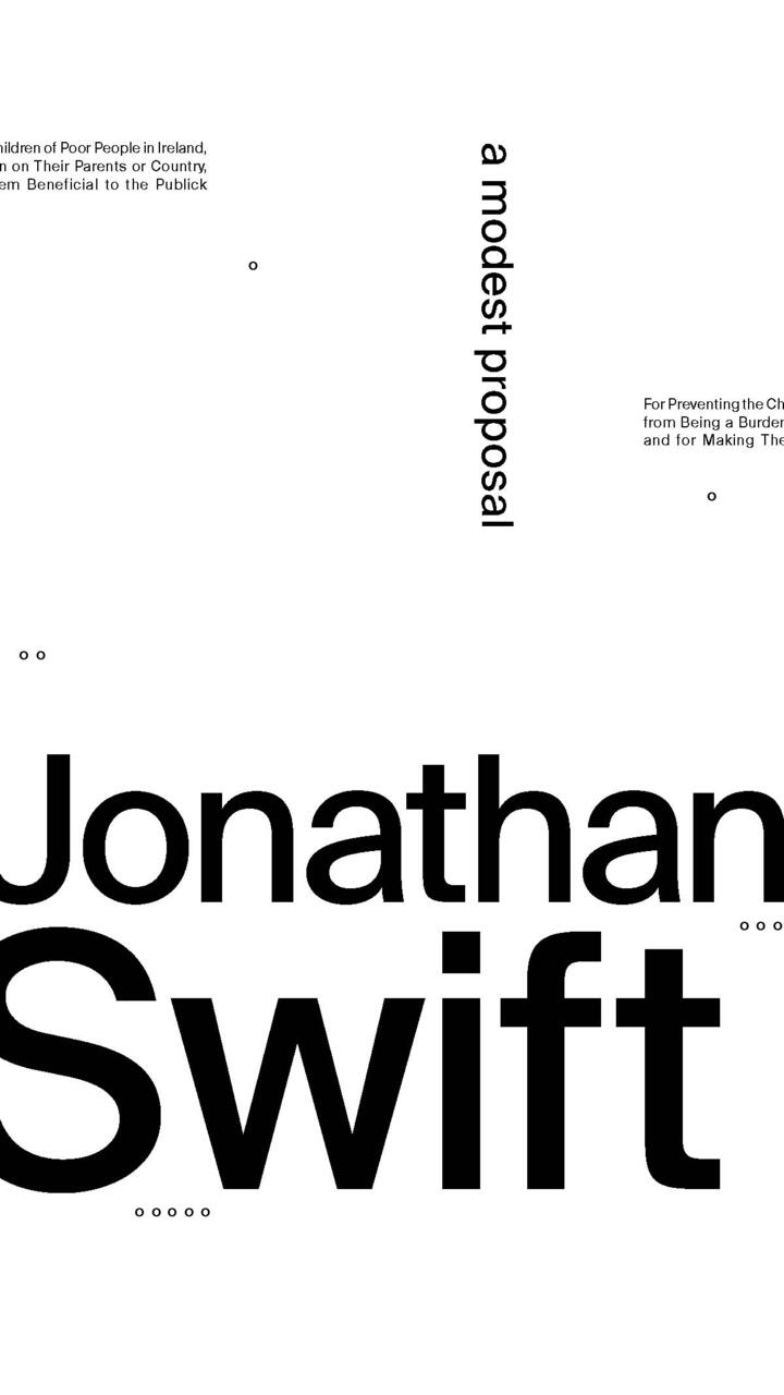Typography poster for "A Modern Proposal" by Jonathan Swift.