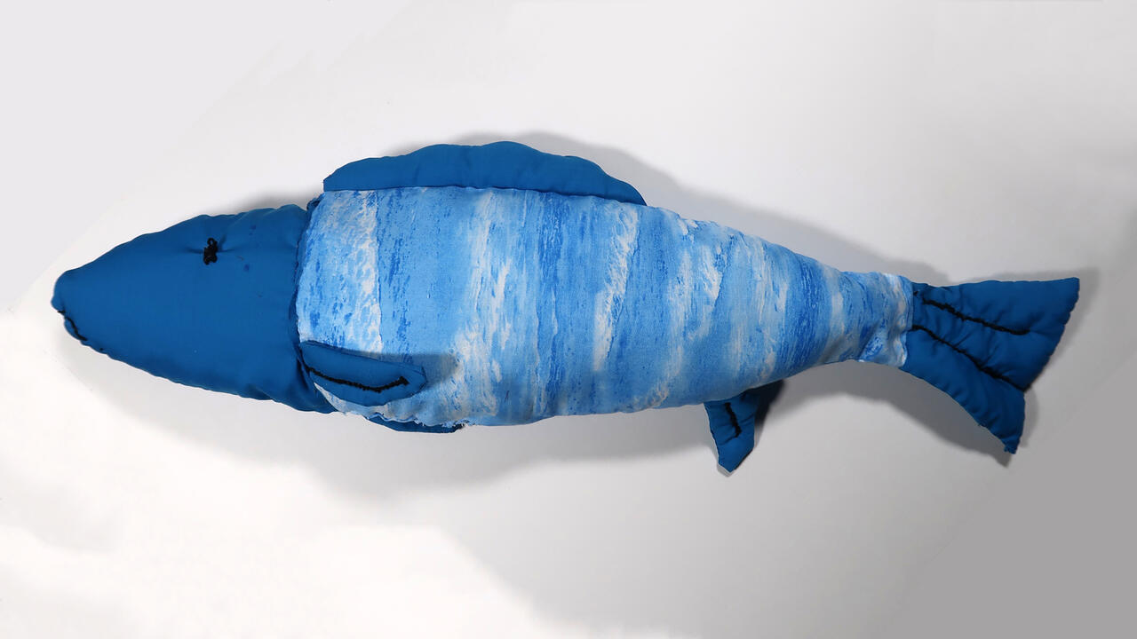 Blue stitched fish