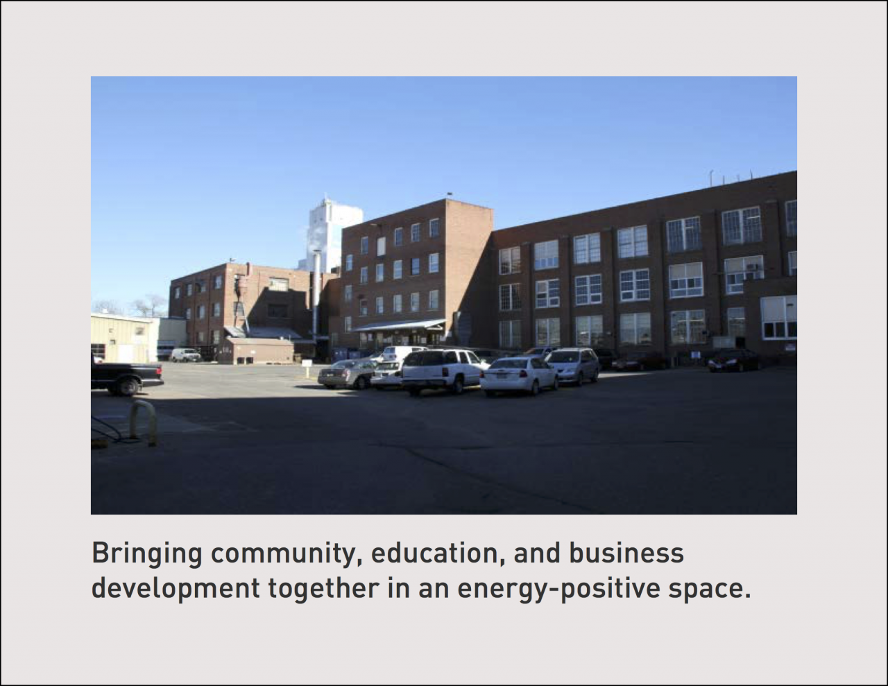 Presentation for "Energy Rediscovered," a future hub for Logan Park.