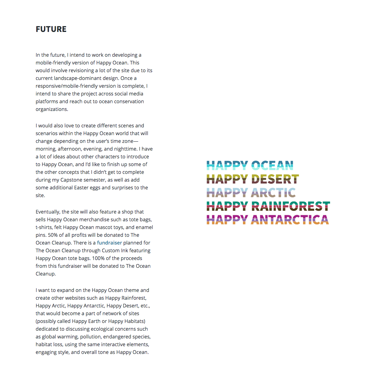 Happy Ocean future outlook statement.