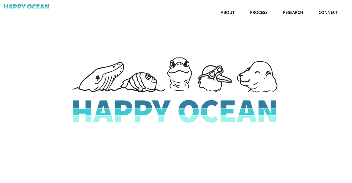 Happy Ocean homepage web design.