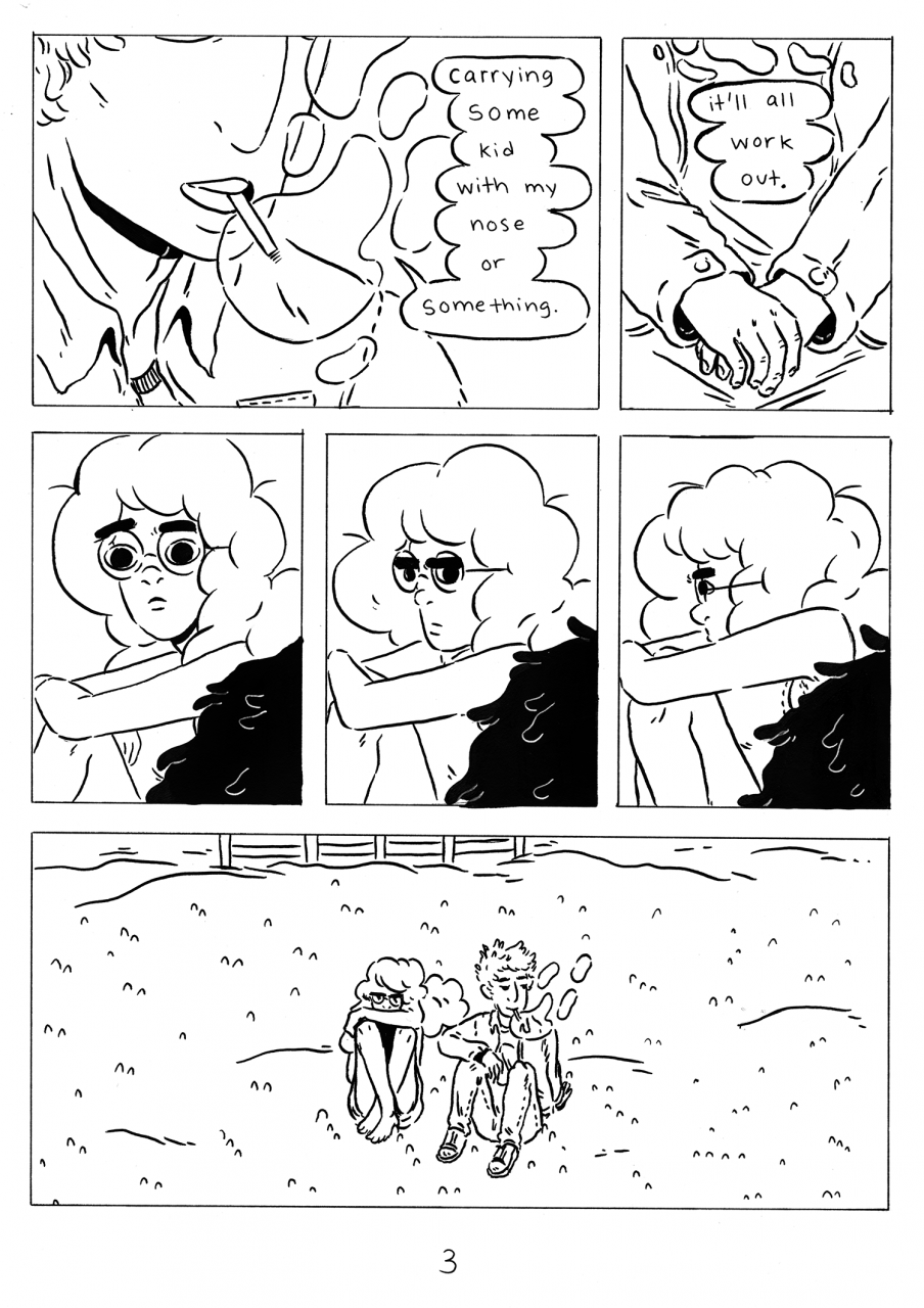 Comic page featuring original character Eloise being greeted by a friend. 
