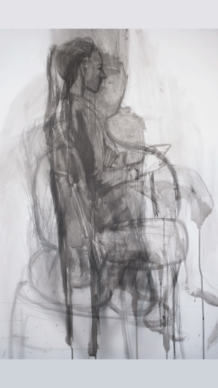 Graphite drawing of human figures