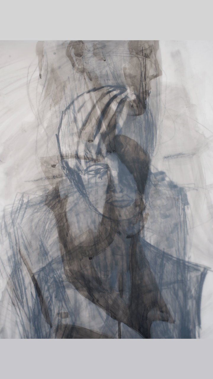 Graphite drawing of human figures