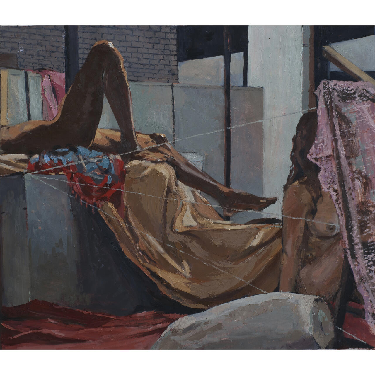 Oil on paper painting