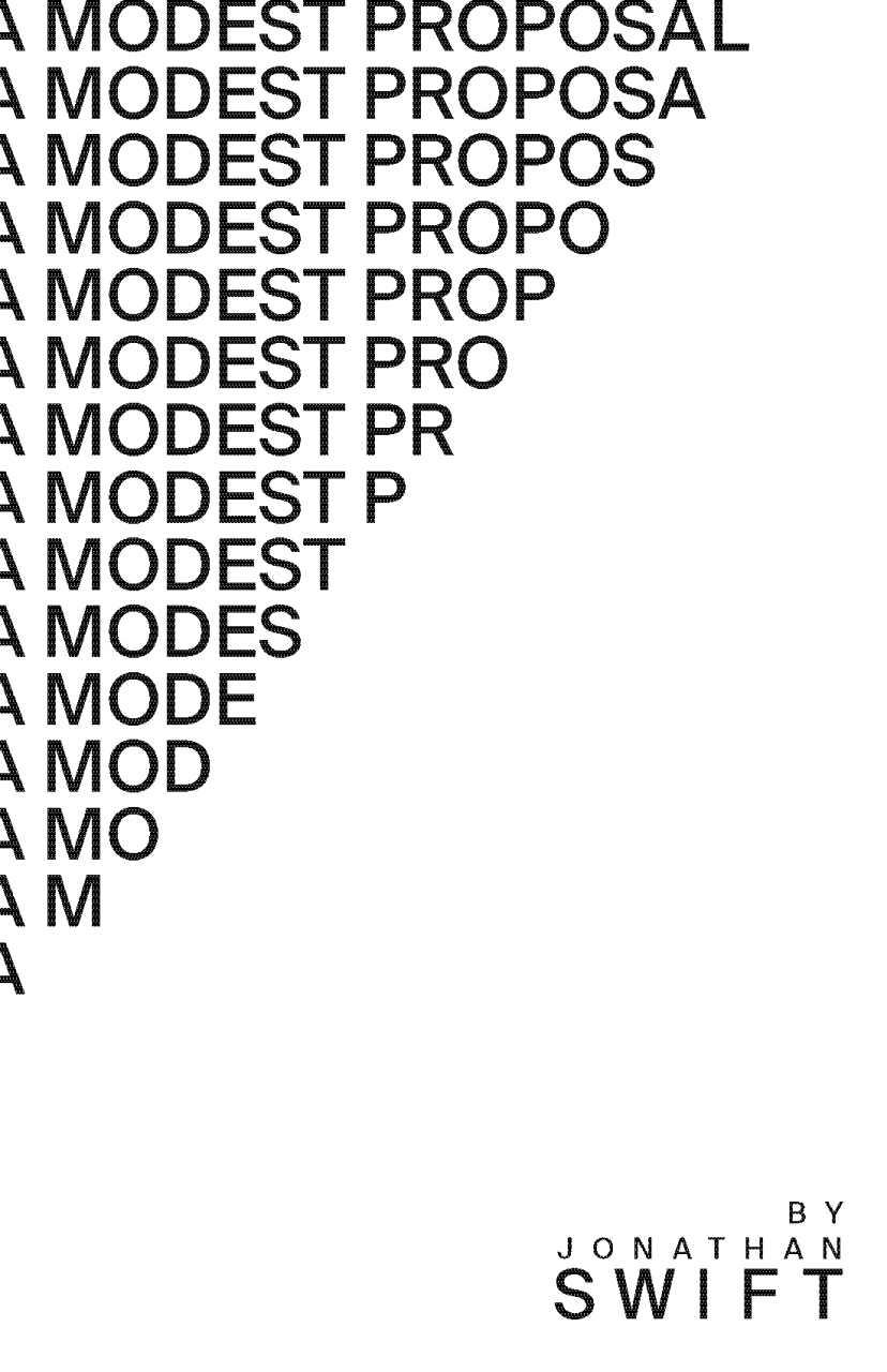 Typography work of A modest proposal