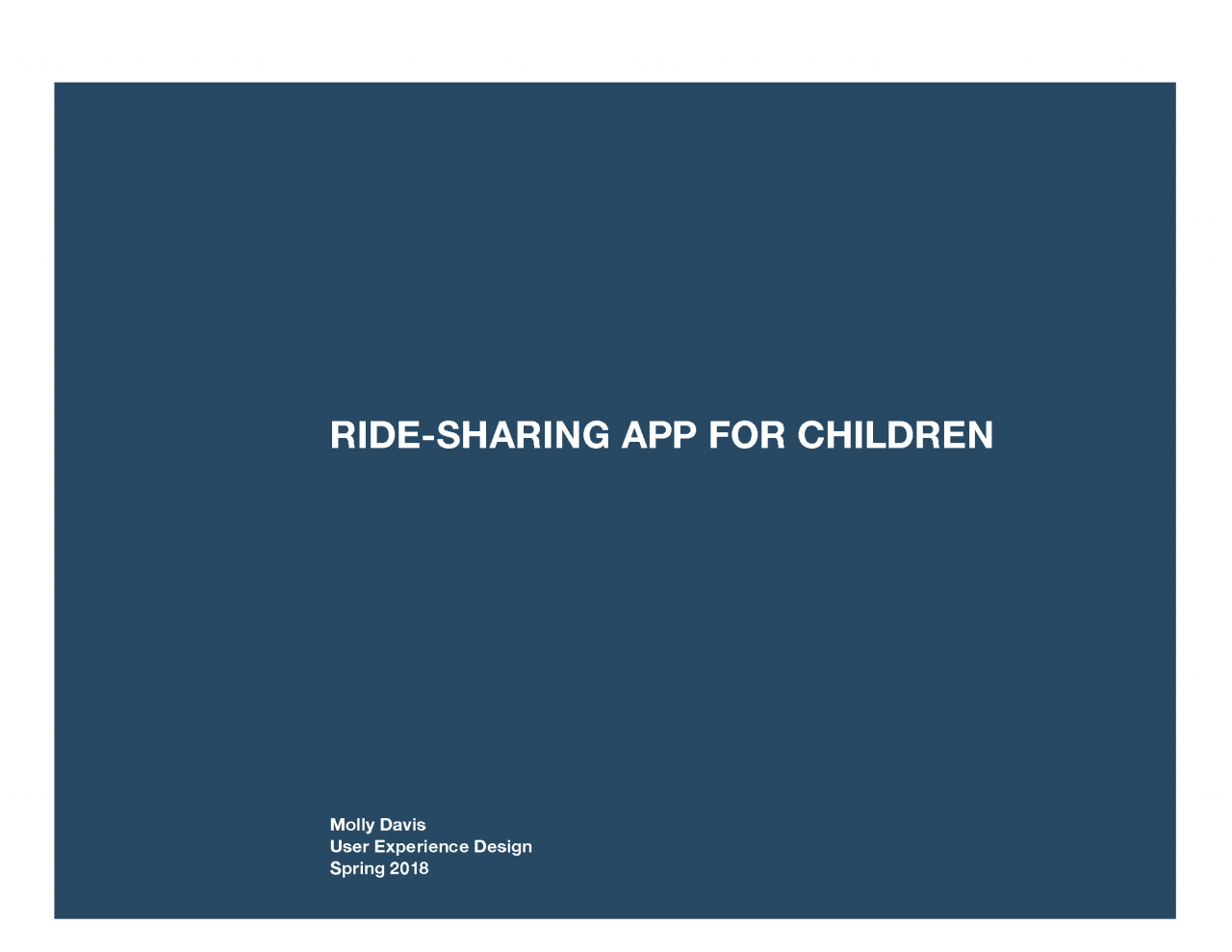 Ride Sharing for Children UX Design