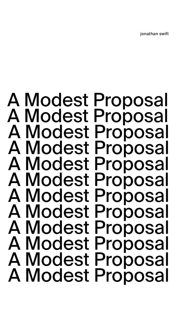 Typography poster for "A Modern Proposal" by Jonathan Swift.