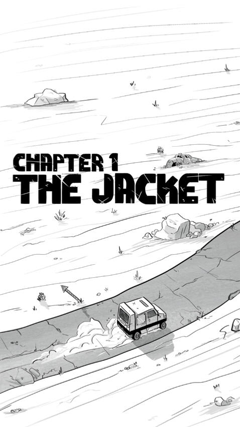 Grayscale comic spread over three chapters and taking place in the desert.