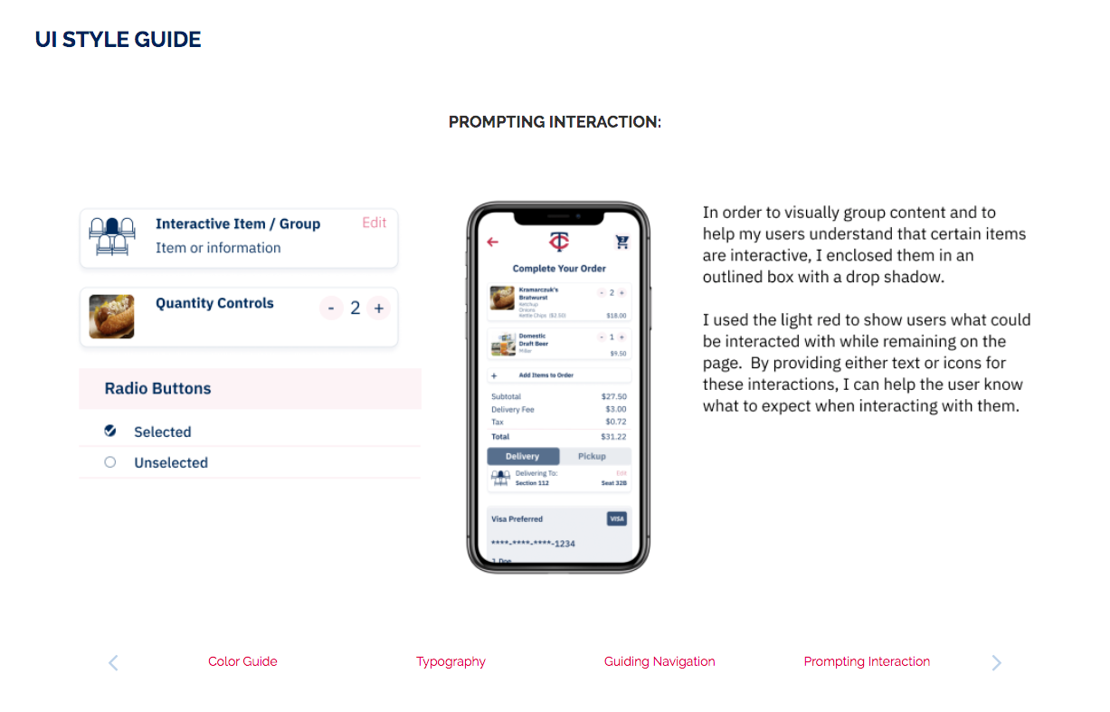 Concession Sales Mobile App Design