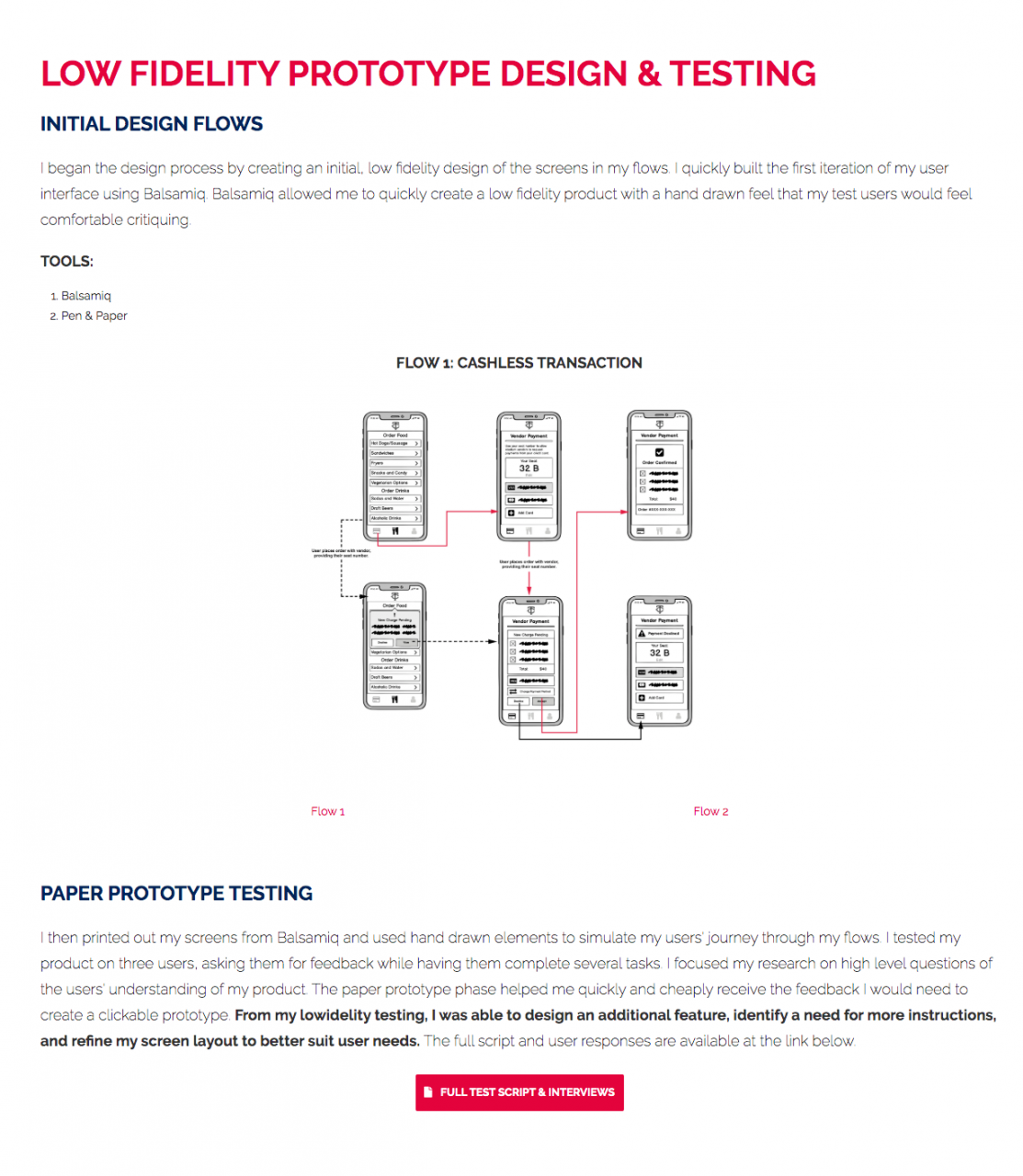 Concession Sales Mobile App Design