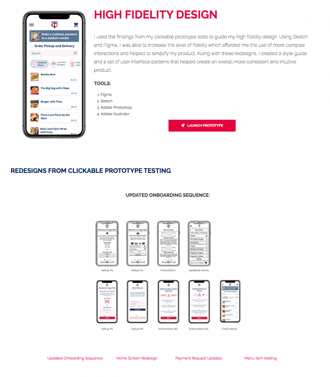 Concession Sales Mobile App Design