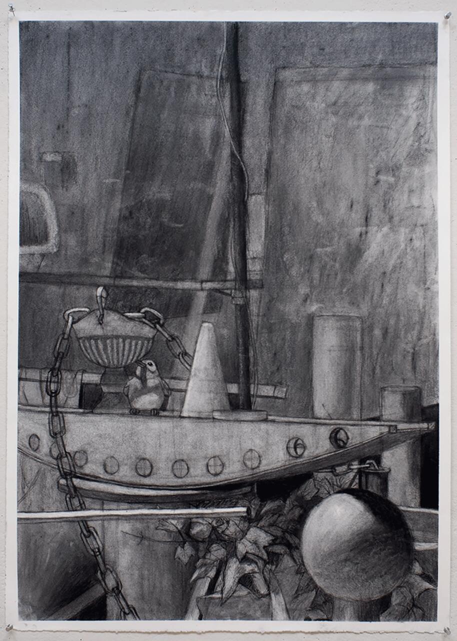 Dramatically lit still life with emphasis on values.