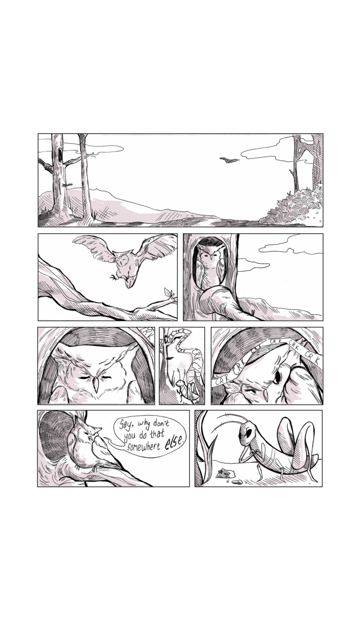 Fable of the owl and the cricket adapted into a comic.