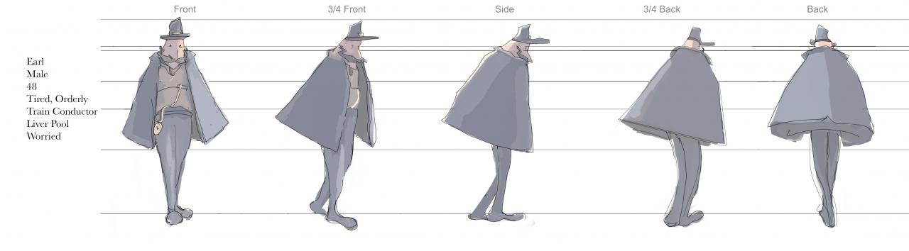 Character turnaround for a citizen from Liverpool.