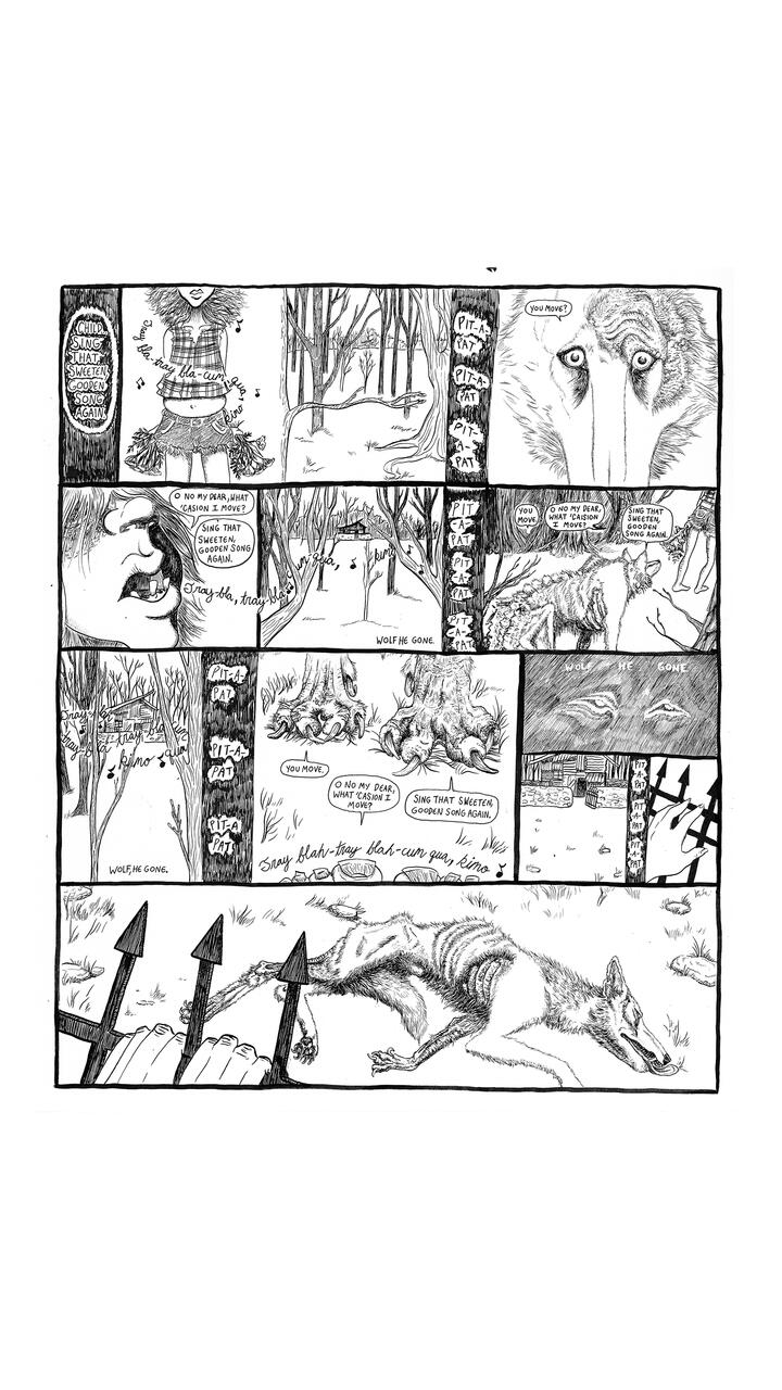 Fable of a wolf adapted to comic page.