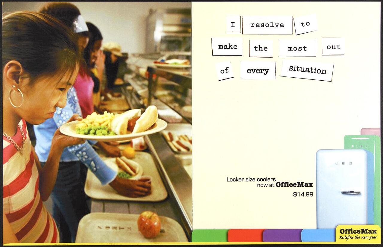 Back to school advertisement for Office Max school supplies.