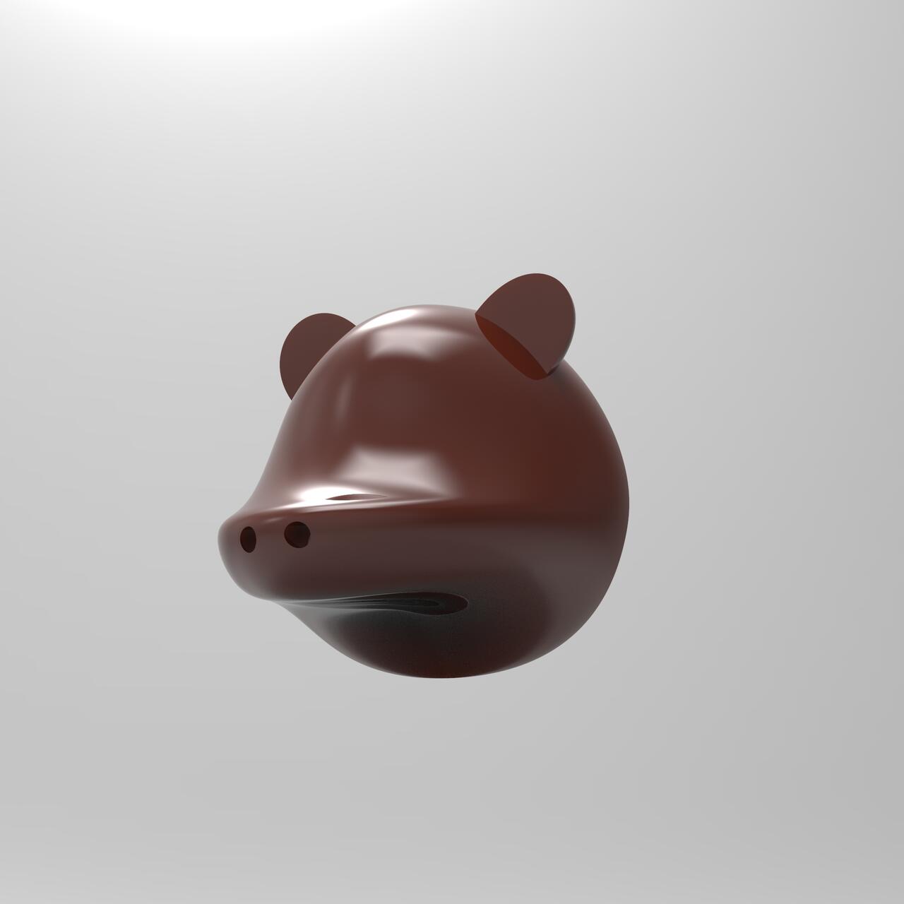 3D rendered model of a bear head.