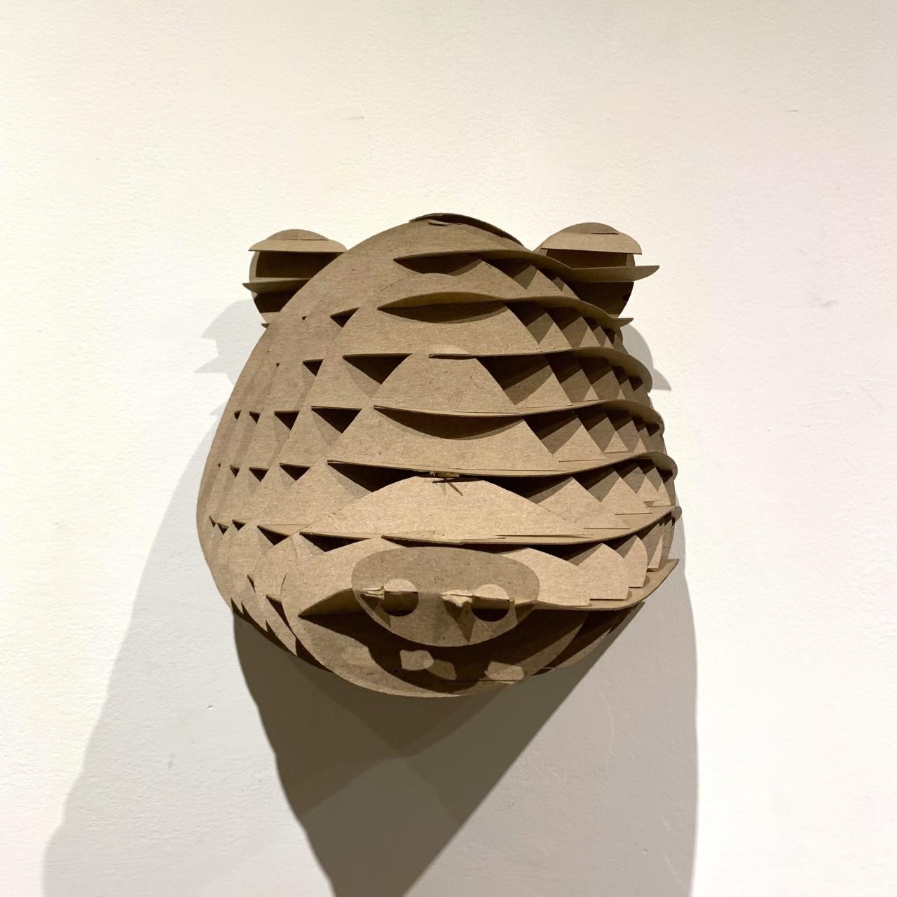 3D constructed model of a bear head.