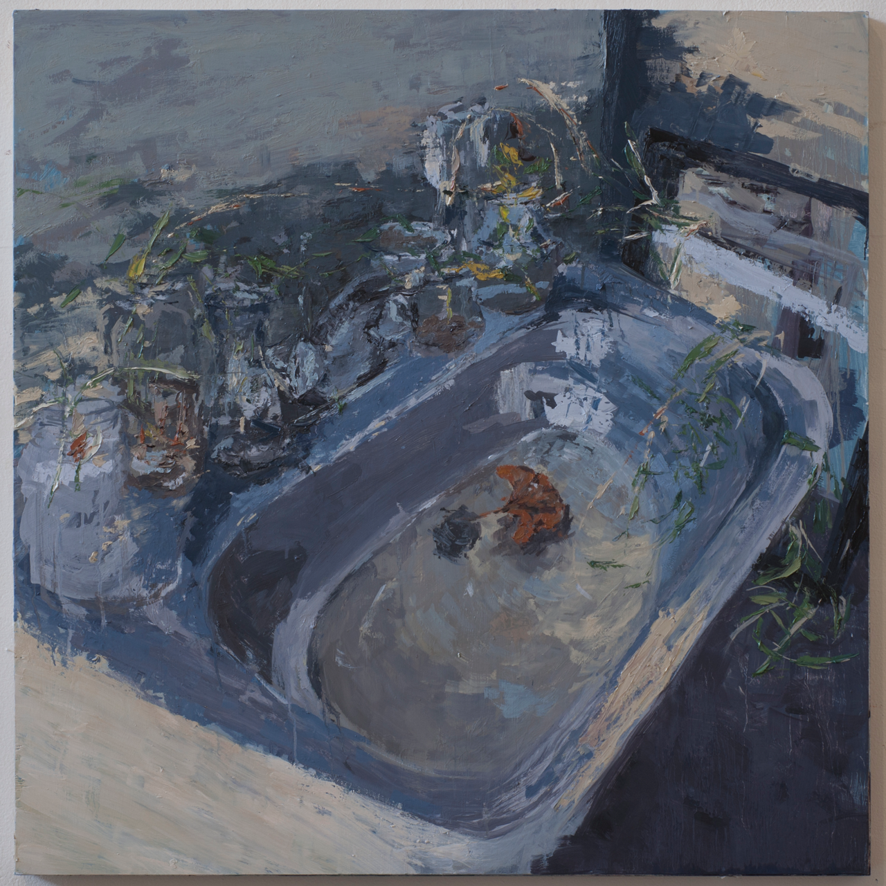 Oil on panel painting