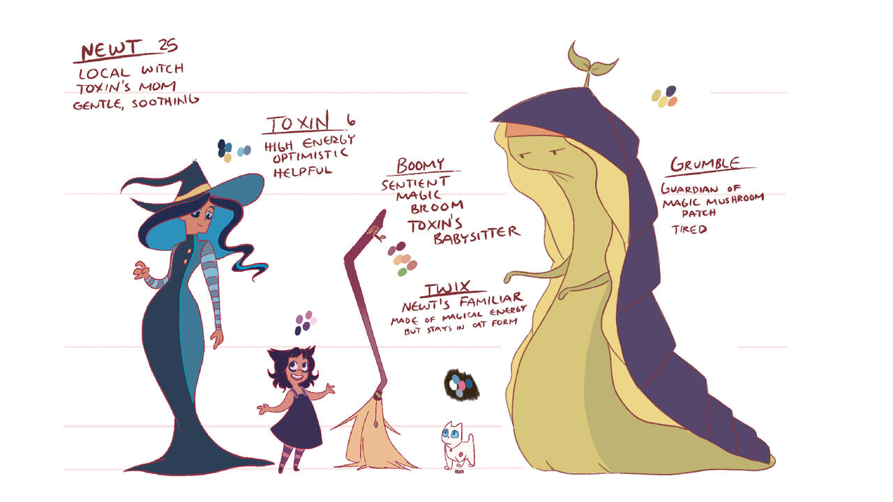 Animation project pitch about a witch, her daughter, and their familiars. 