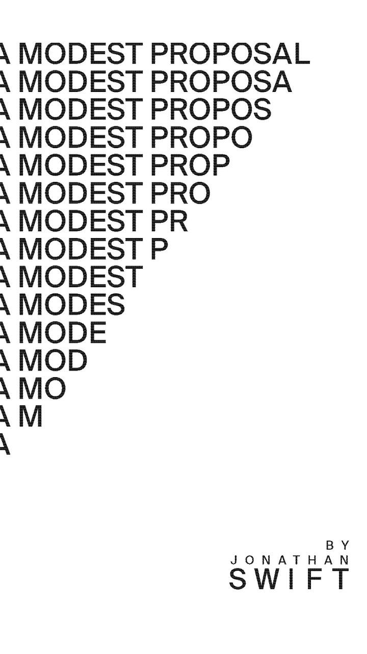 Typography work of A modest proposal