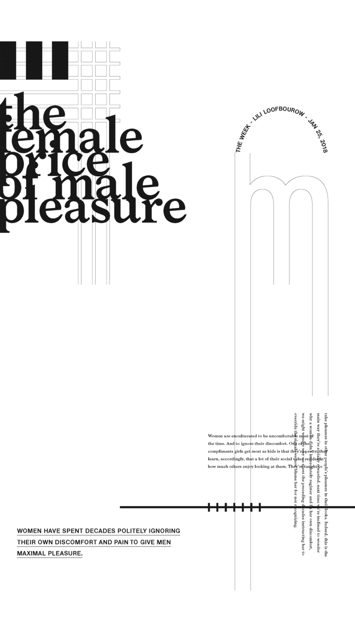 Graphic design of typography the female price of male pleasure