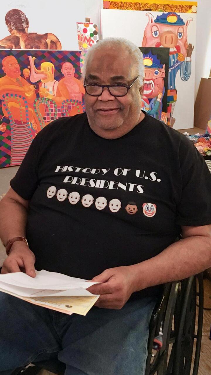 Portrait of Peter Williams in his studio