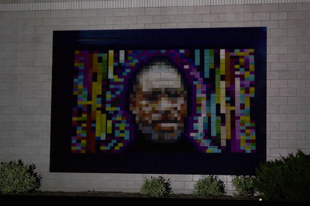 Projection of protest installation by HOTTEA