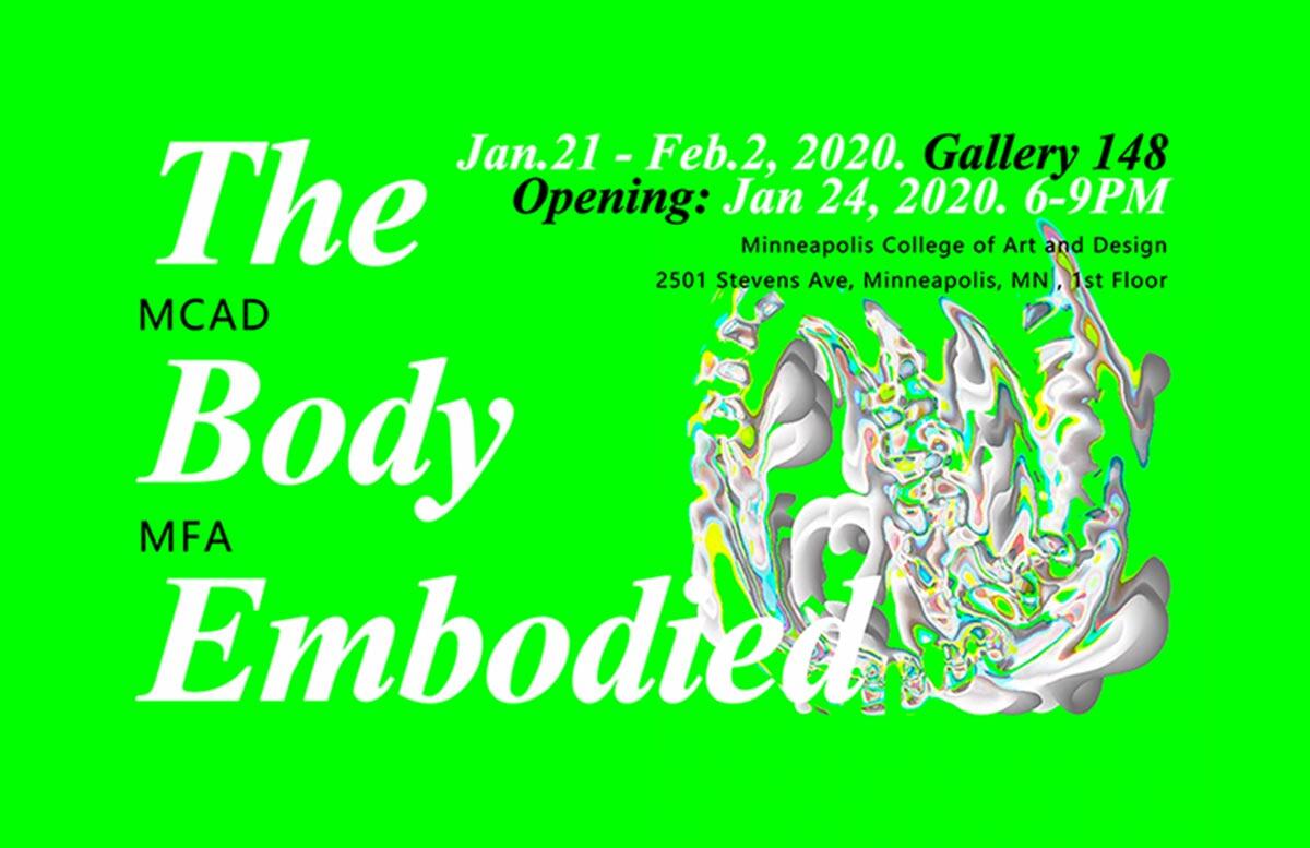 Graphic poster for the Body Embodied MFA exhibition