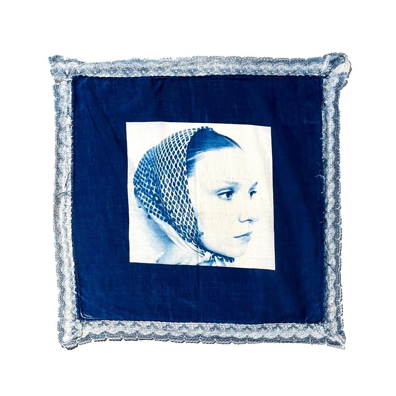 Cyanotype portrait photograph