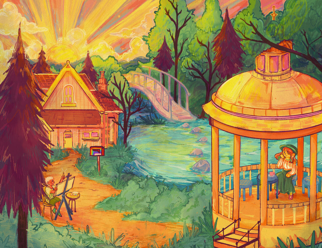 A Cottage Dream illustration by Ngan Huynh