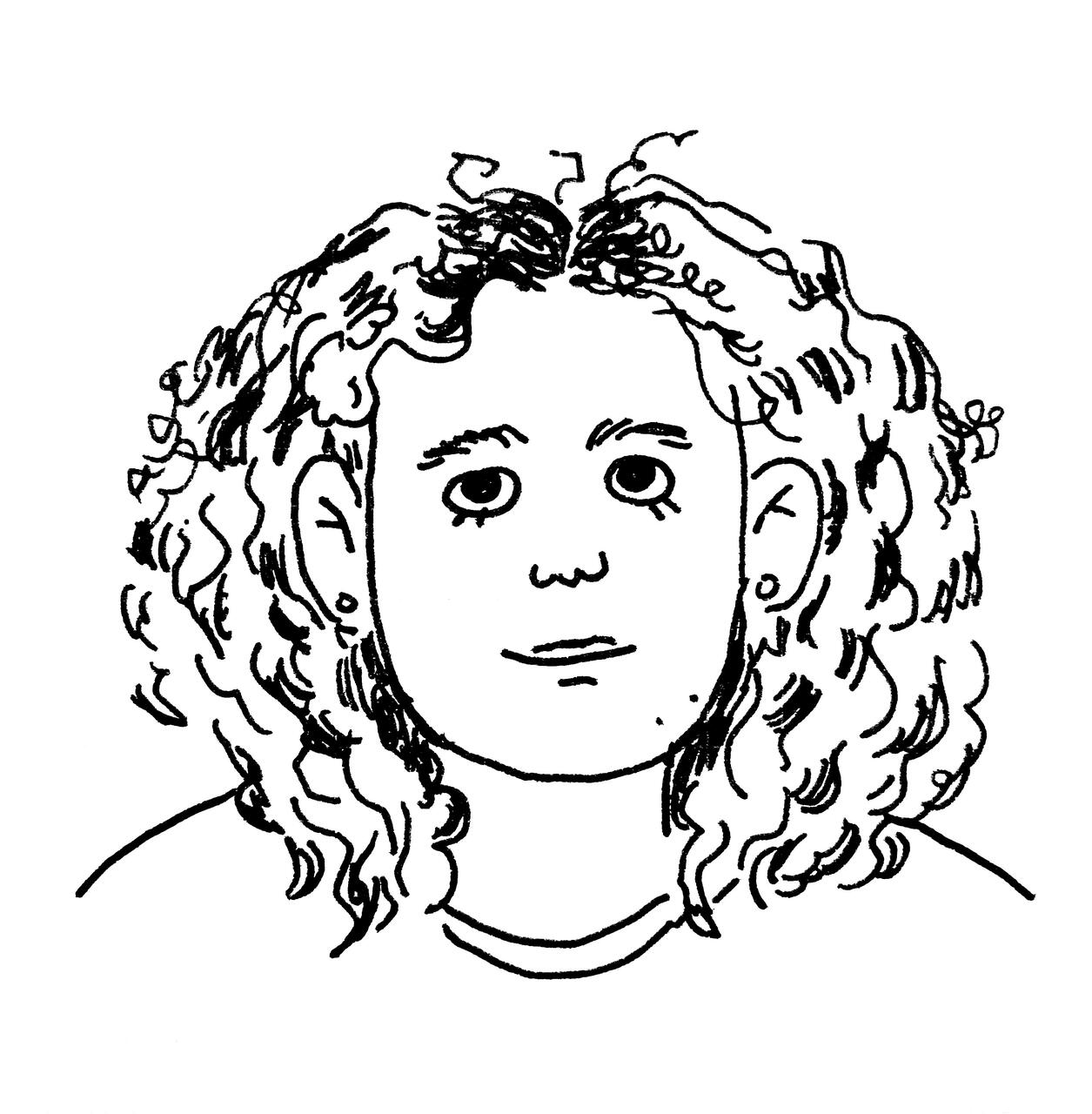 Illustrated self portrait of Bailey Gross