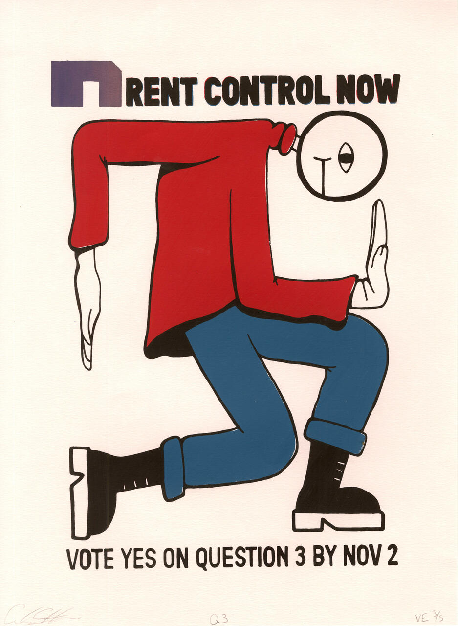 Rent Control Now screenprinted poster