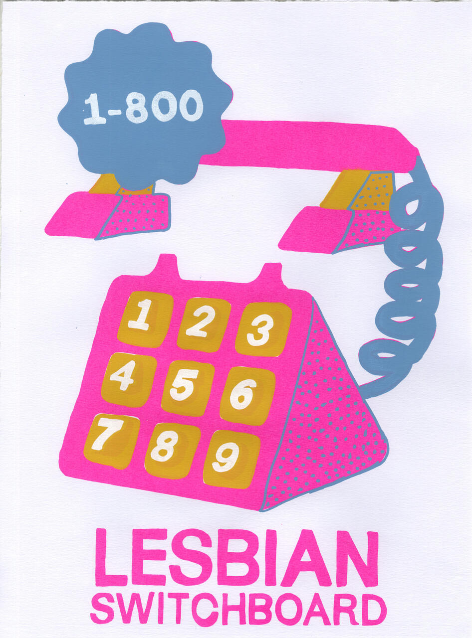 Lesbian Switchboard screenprinted poster