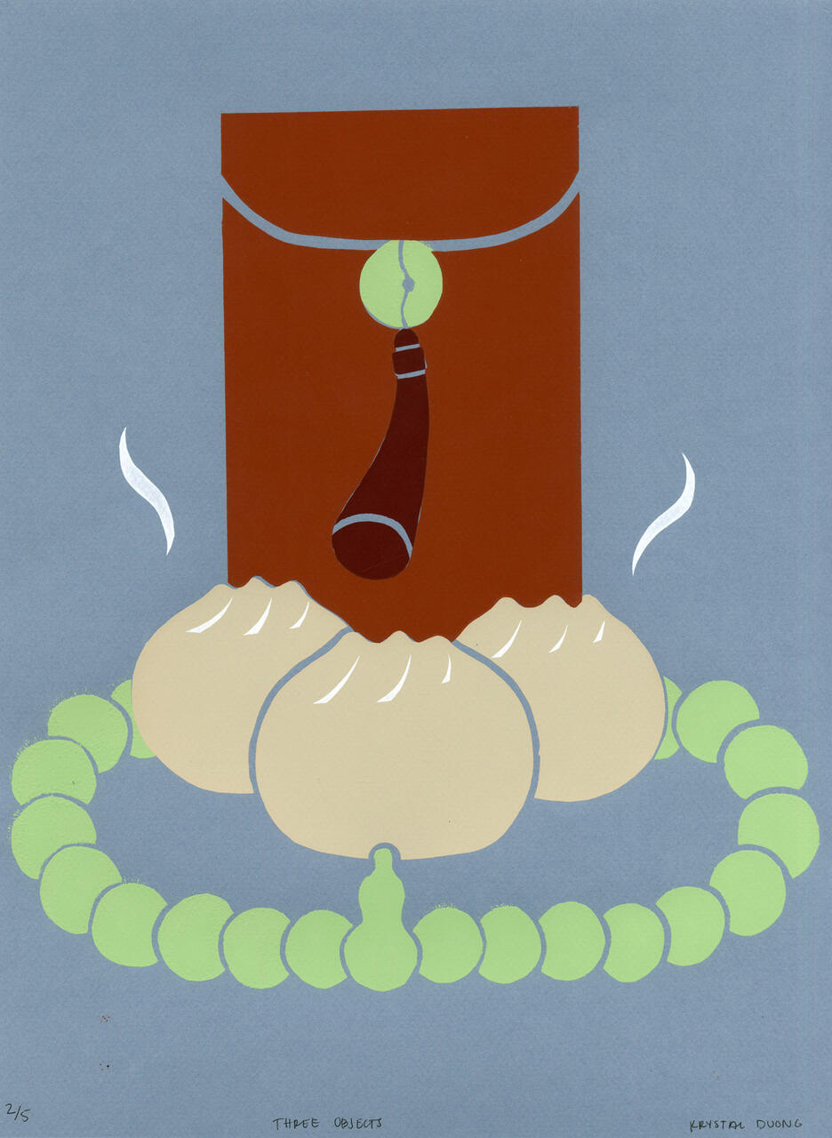 Three Objects screenprinted poster by Krystal Duong