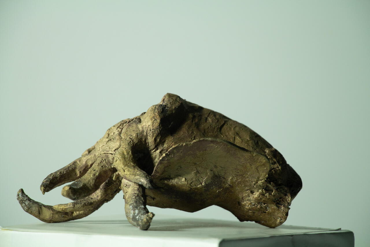 Decapitated Flayer bronze sculpture by Nicolas Araya