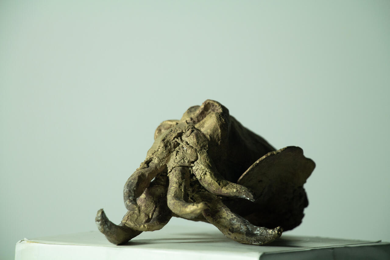 Decapitated Flayer bronze sculpture by Nicolas Araya