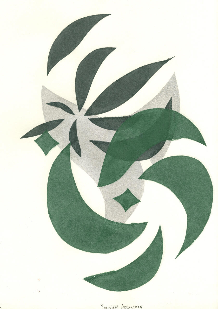 Succulent Abstraction screenprinted poster
