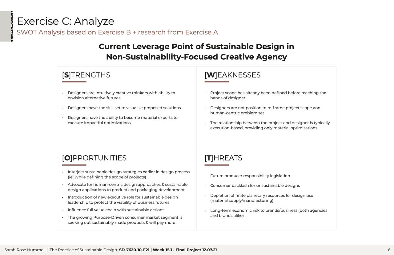 Course Project Sustainable Design presentation by Sarah Hummel