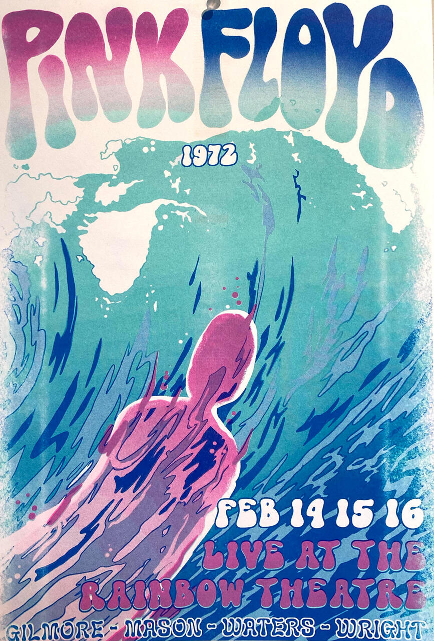 Pink Floyd risograph concert poster by Isamar Jaquez