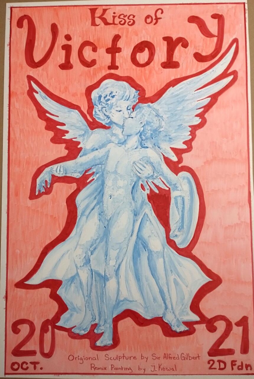 Kiss of Victory statue poster by Jessy Kowal