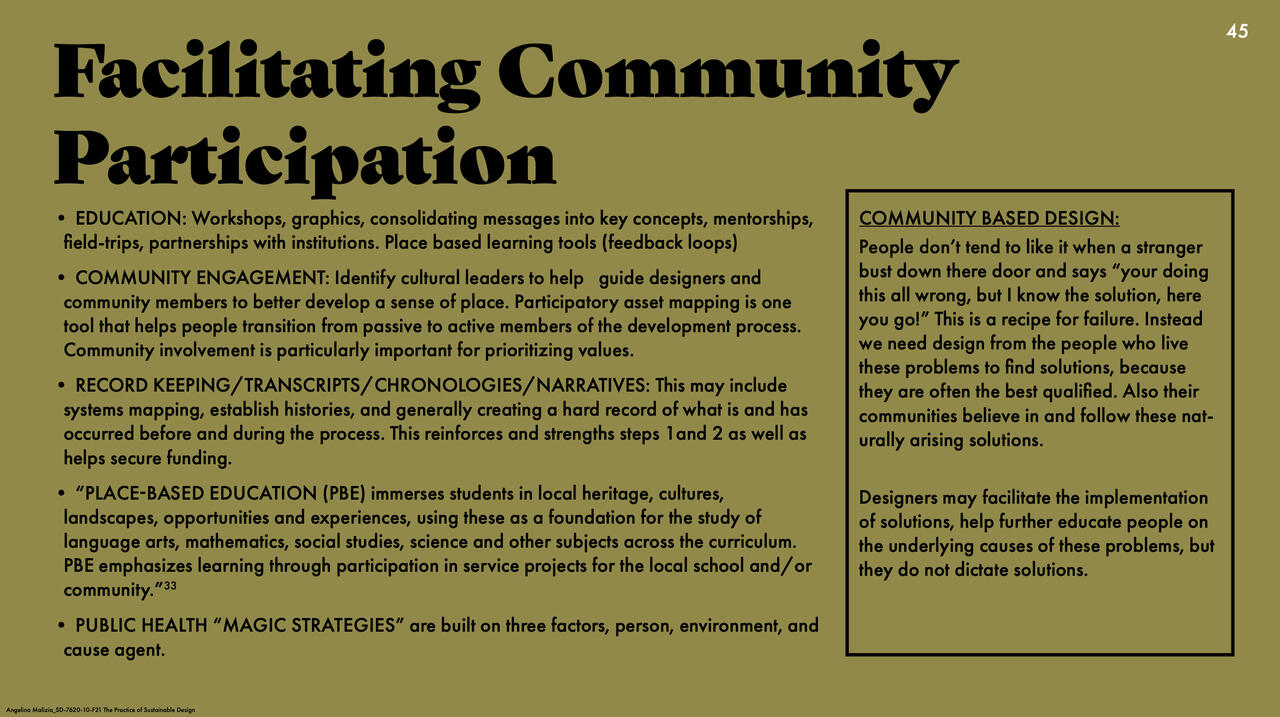 Building Community through Public Space presentation by Angelina Malizia