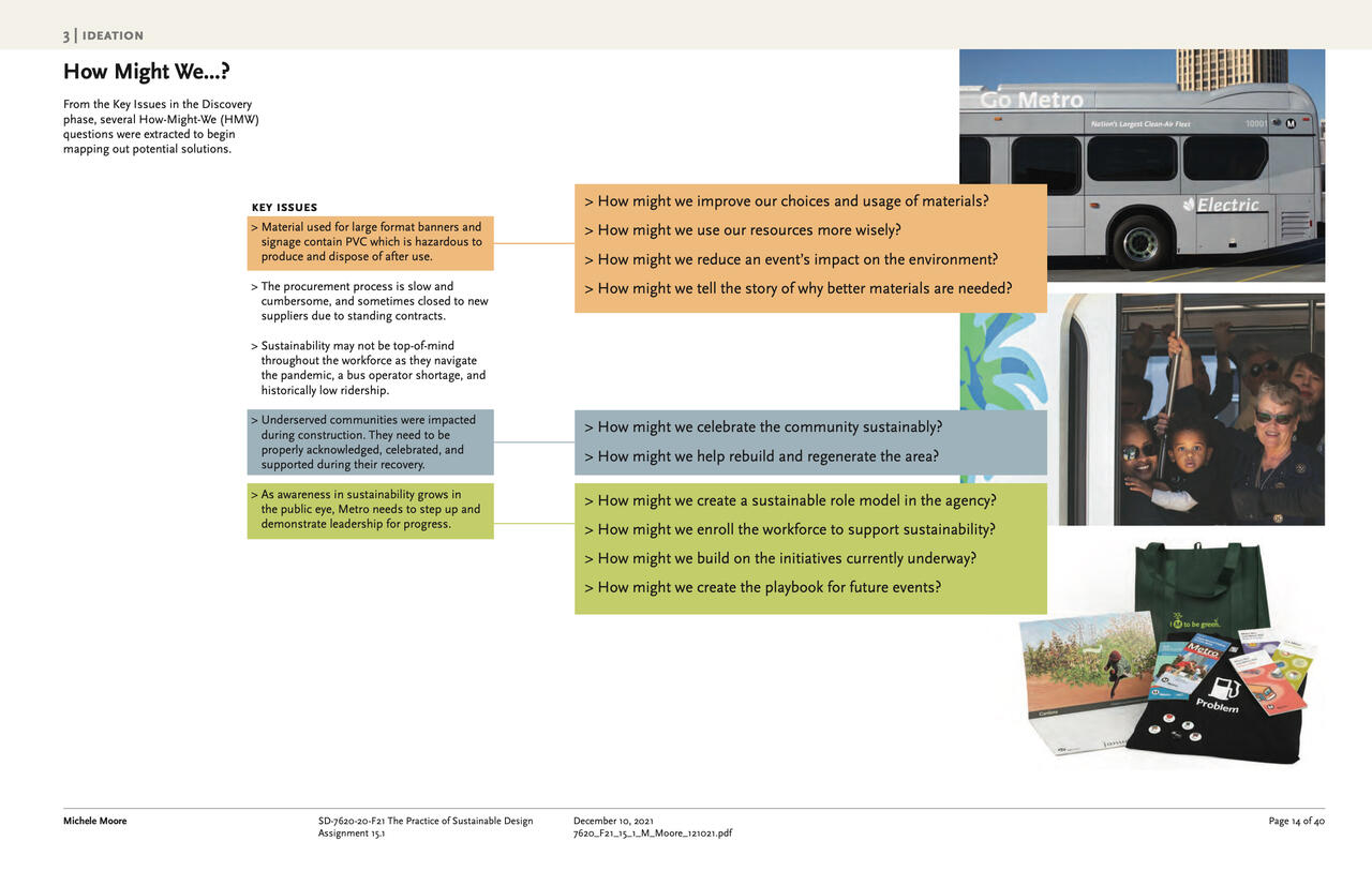 Project: Sustainable Metro Events by Michele Moore